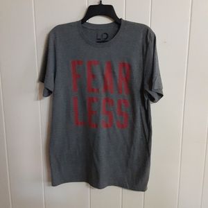 Live Original Womens -Gray Graphic short sleeve cotton t shirt size L "FEARLESS”
